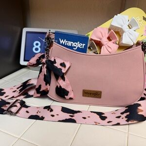 Wrangler Pink Bag with Cow Print Bow